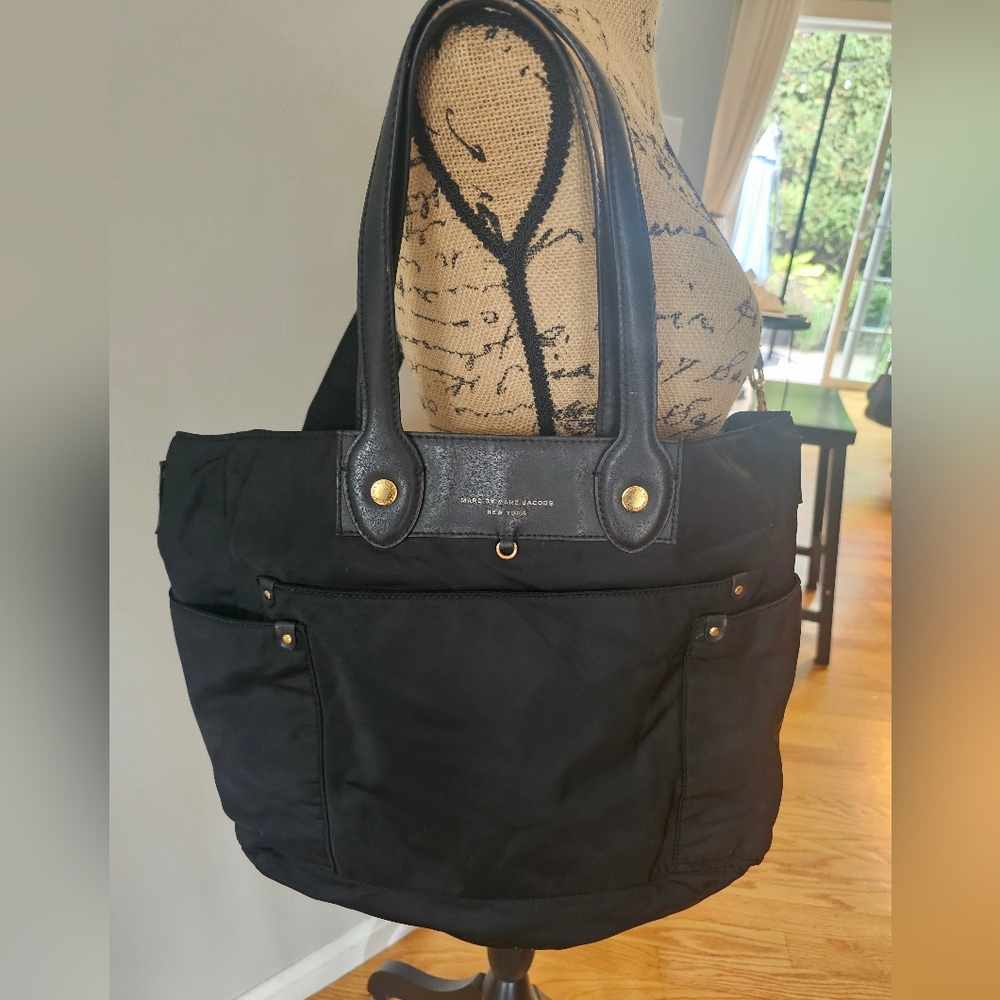 Marc by Marc Jacobs nylon Black Tote Bag purse shoulder bag EUC‎